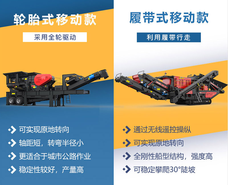 輪胎式和履帶顎式移動破碎機區(qū)別