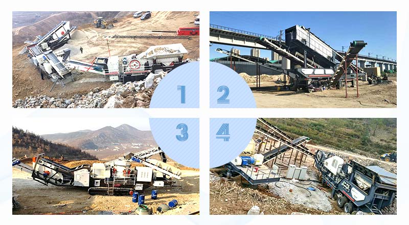 紅星不同地區(qū)用戶移動碎石設備加工來料現場